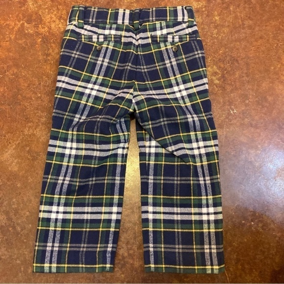 Toddler Boys Janie and Jack Blue Green Plaid Pants - Picture 4 of 5